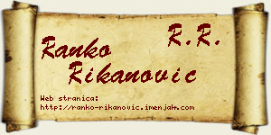 Ranko Rikanović vizit kartica